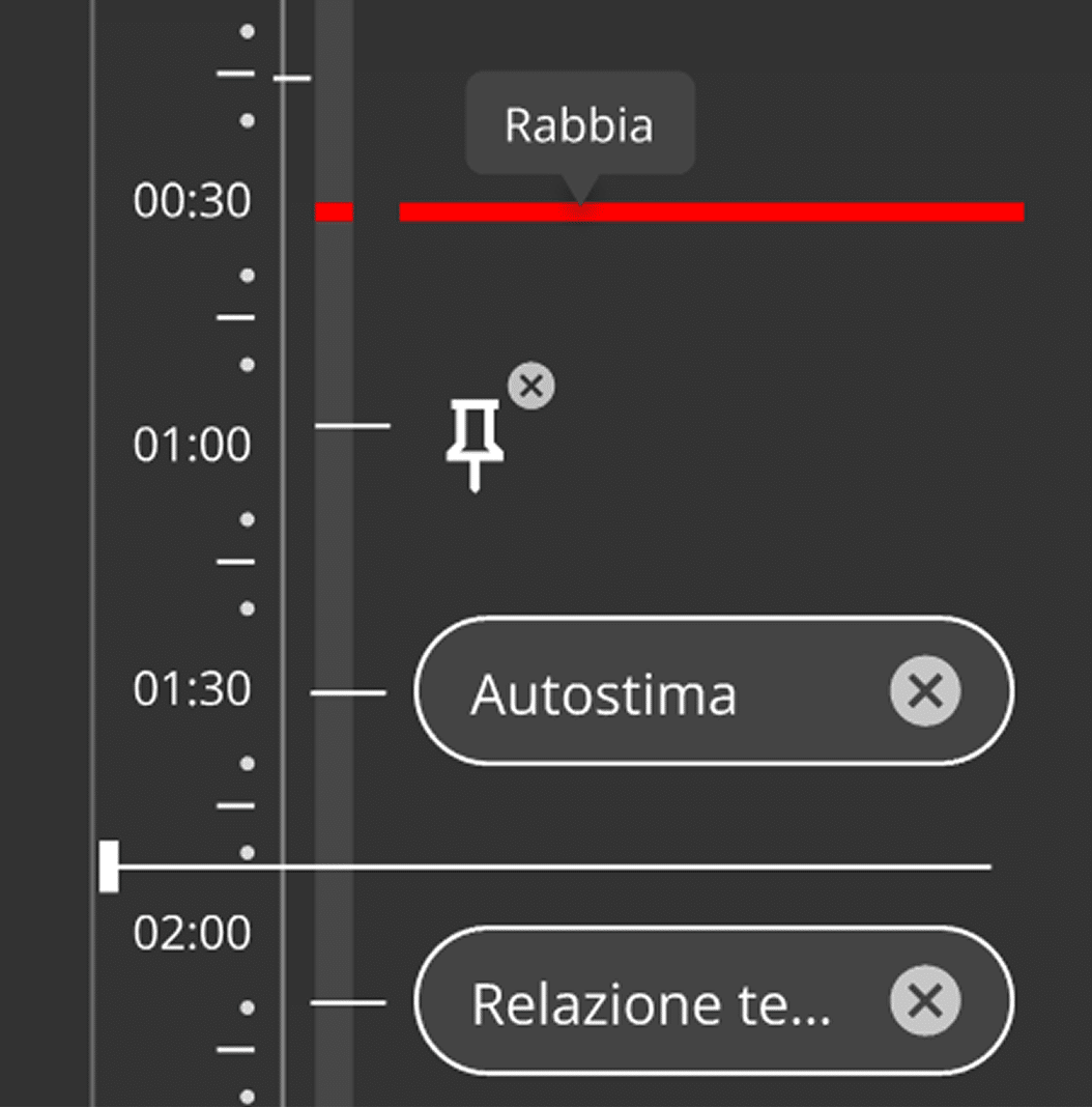 La timeline della registrazione