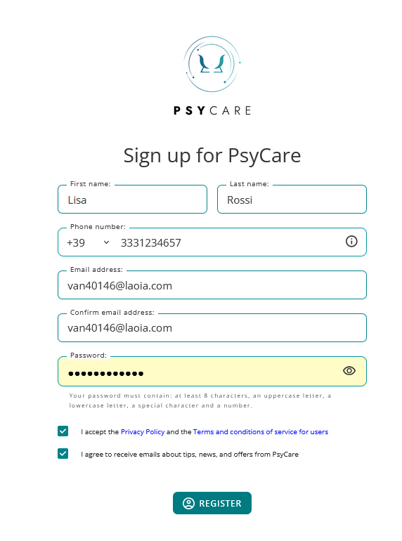 the patient is signing in