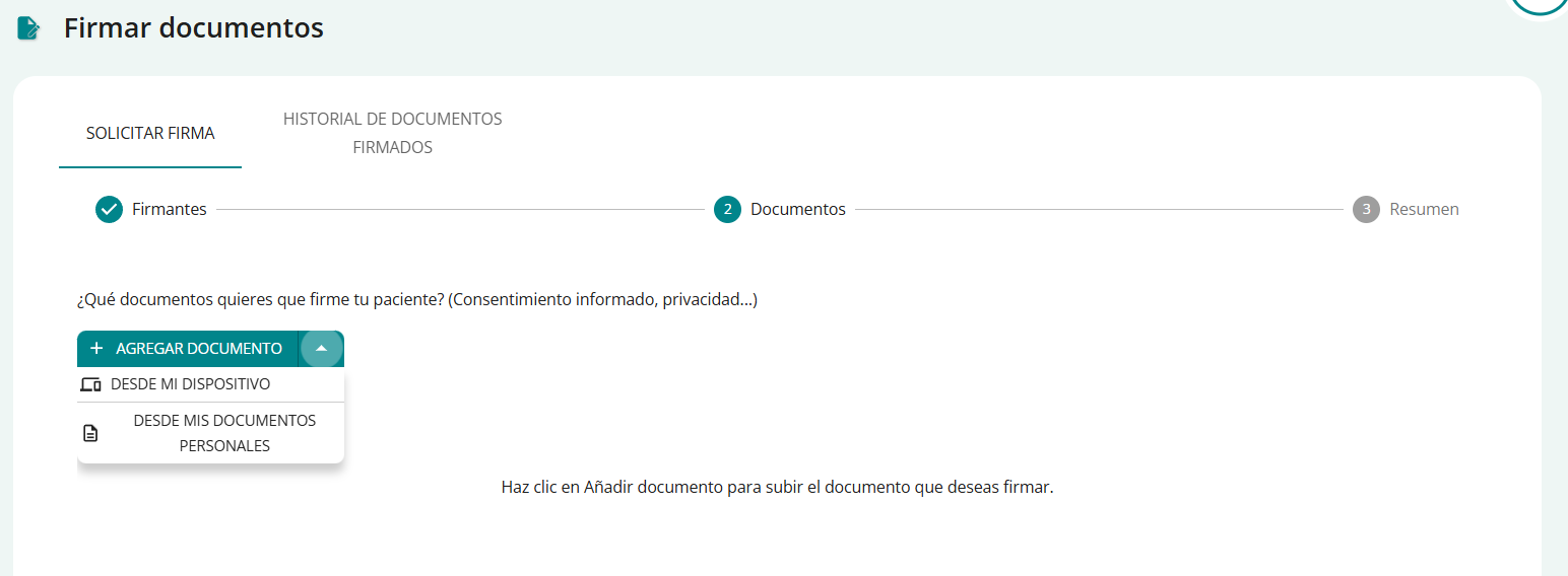 firmar documentos add documentos