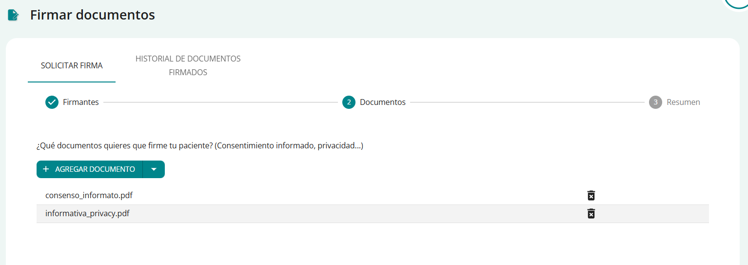 richiedi firma documenti aggiunti