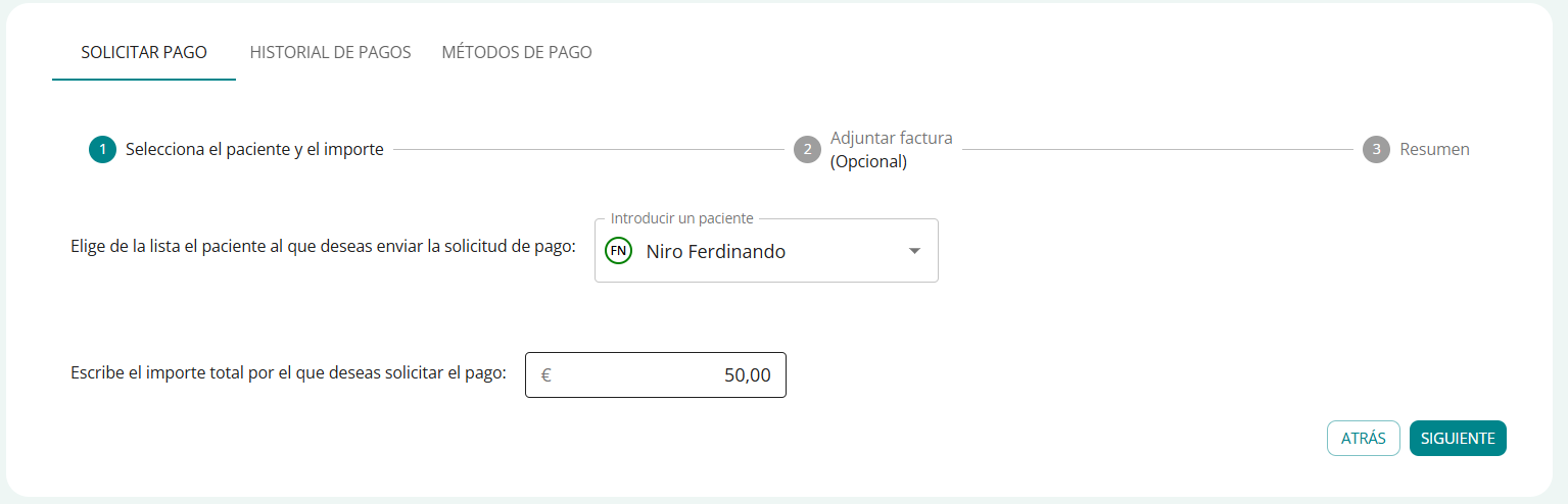 pagamento av aggiunta paziente es