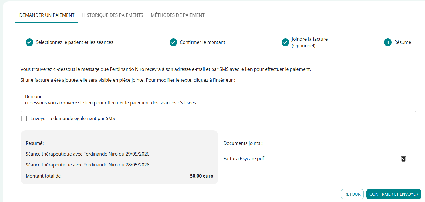 riepilogo pagamento av fr