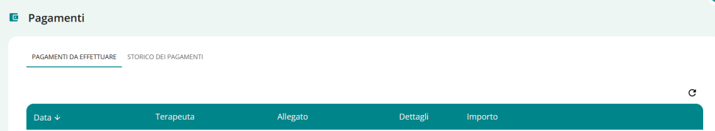 Sezione pagamenti