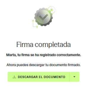 Firma completada