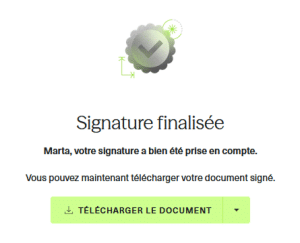Signature finalisée