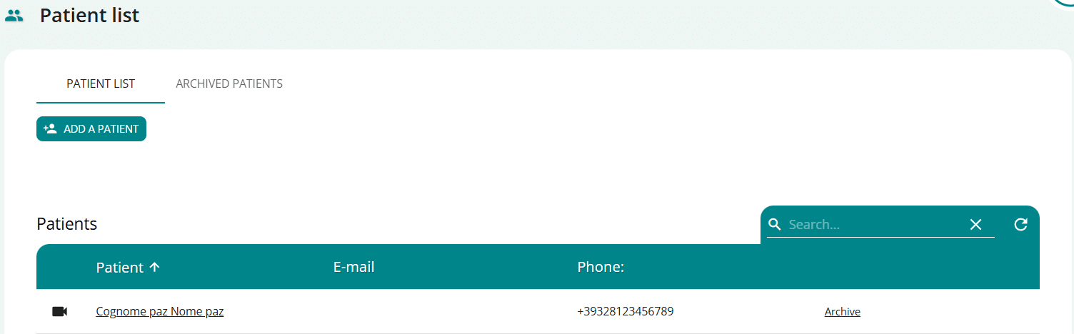 lista pazienti en