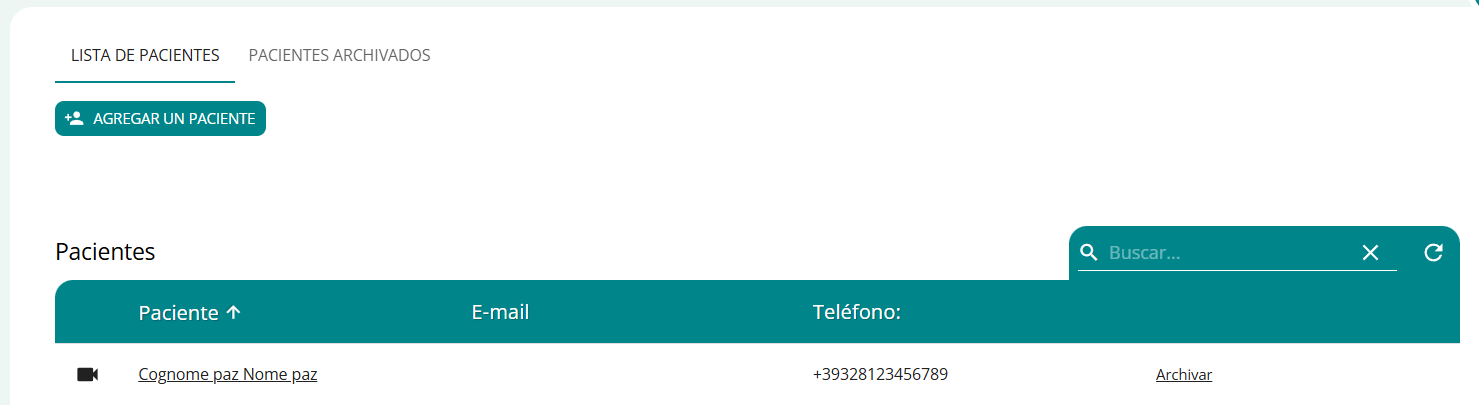 lista pazienti es