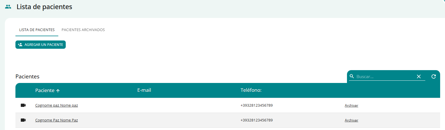 lista pazienti es