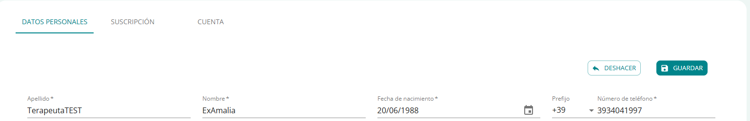 modifica profilo es