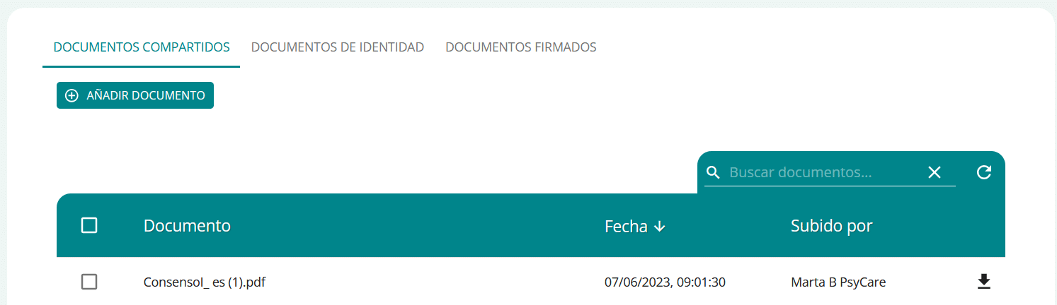 documentos paciente