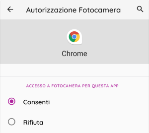 Androidautorizzazionefotocamera